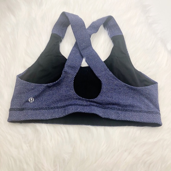 lululemon athletica Tops - Lululemon All Sport Blue Herringbone Sports Bra